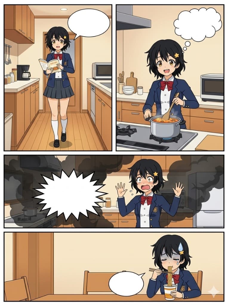 AI Anime Comic Strip Prompts: Consistent Characters & Empty Speech Bubbles (Free Tools)