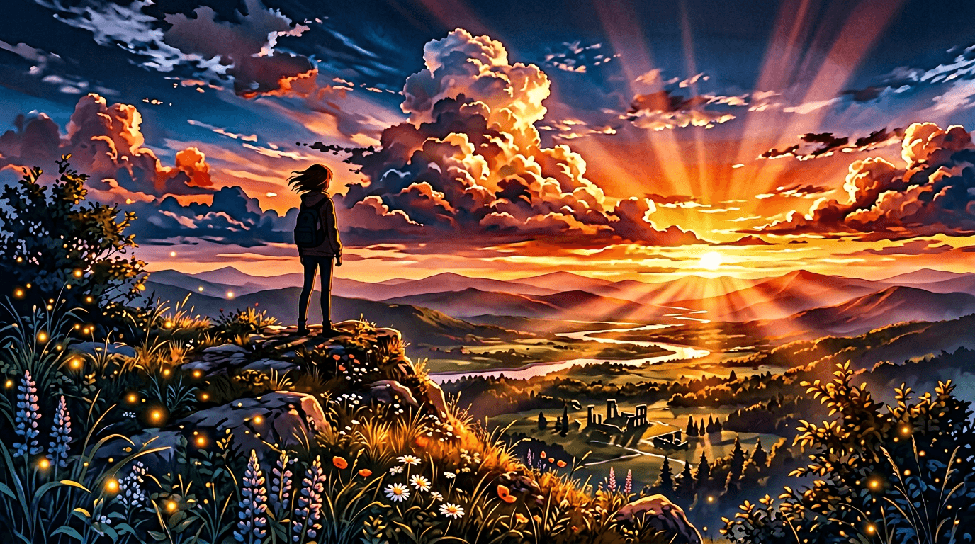 4K Anime Cinematic Landscape - AI generated example using this ChatGPT prompt template