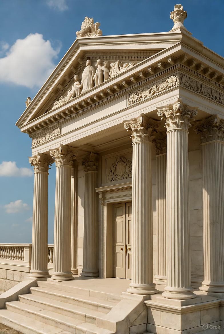 Neoclassical Temple Model prompt template