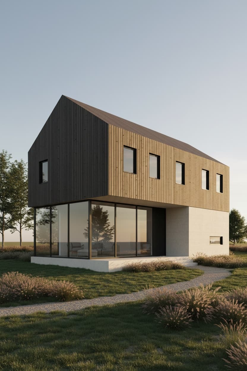 Architectural Sketch to Photorealistic Render: Hand sketch or SketchUp screenshot into a photorealistic architectural