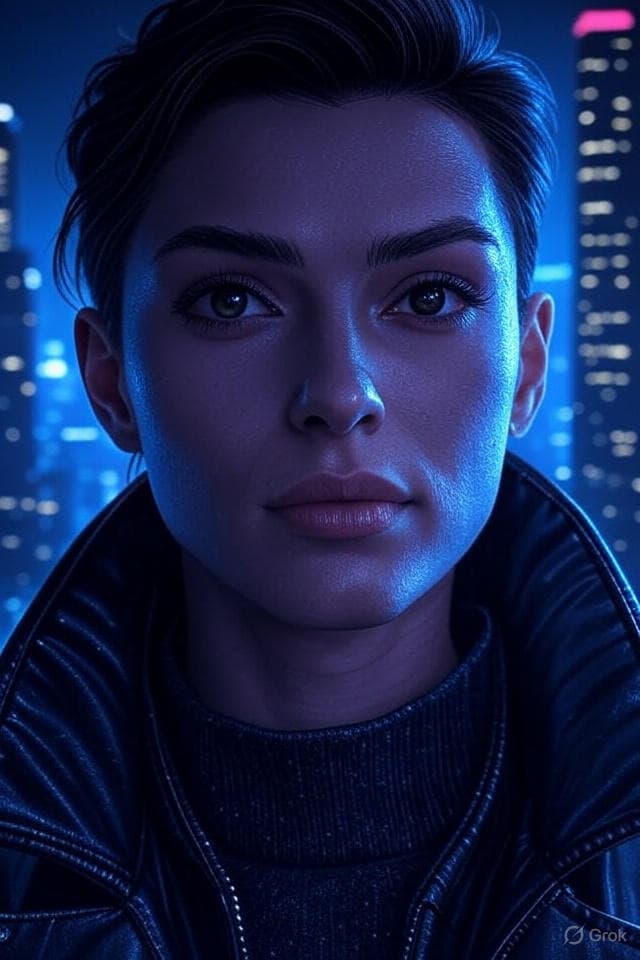 Cyberpunk Portrait Generator - AI generated example using this ChatGPT prompt template