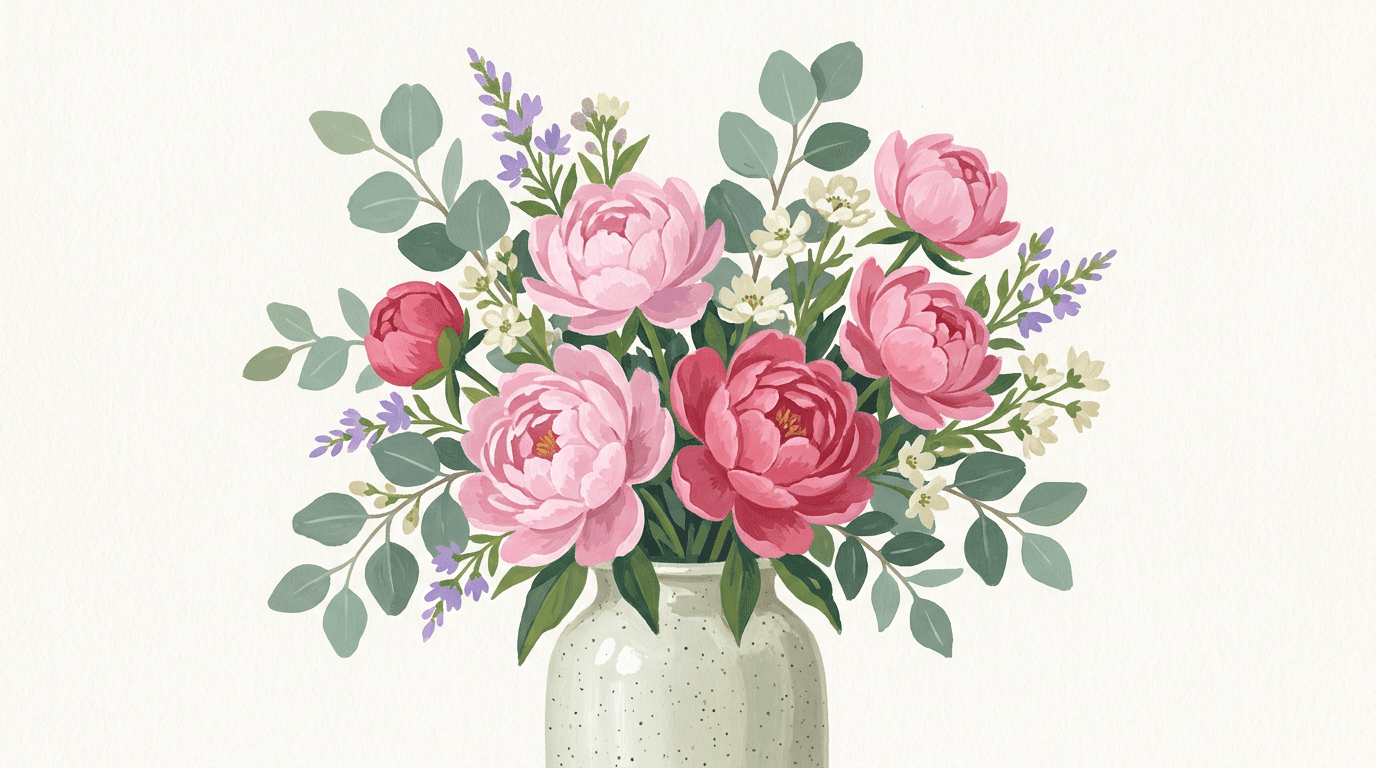 Botanical Still Life in Gouache - AI generated example using this ChatGPT prompt template