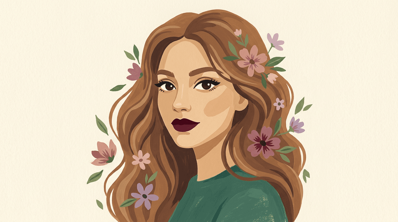 Graphic Gouache Portrait prompt template