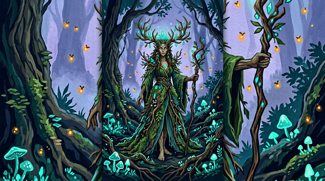 Fantasy Character in Gouache prompt template