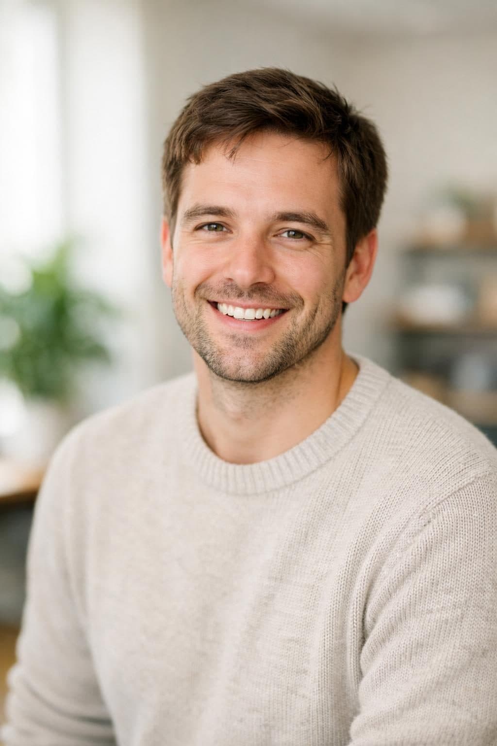 Casual Professional Headshot Generator: Approachable smart-casual headshot for startup, tech, and creative-adjacent profiles
