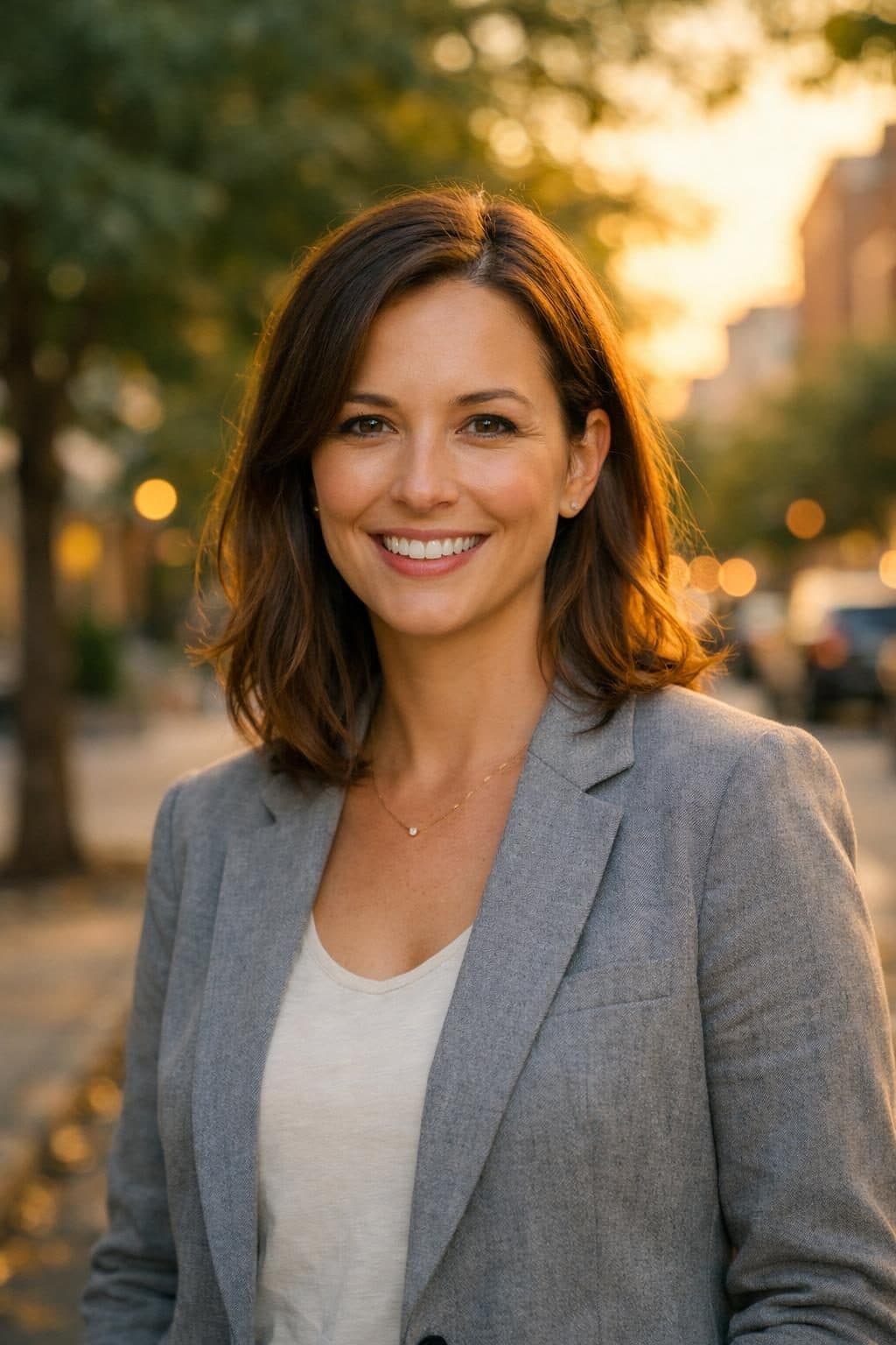 Outdoor Environmental Headshot Generator: Natural-light outdoor headshot with real environmental context