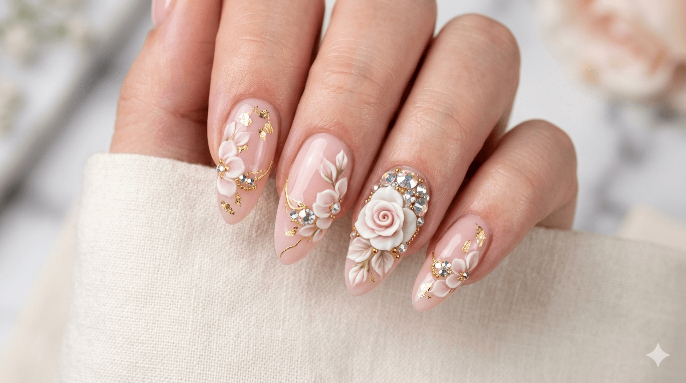 3D Nail Art Embellishment Generator - AI generated example using this ChatGPT prompt template