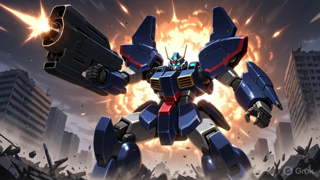 Mecha Anime Scene Generator - AI generated example using this ChatGPT prompt template