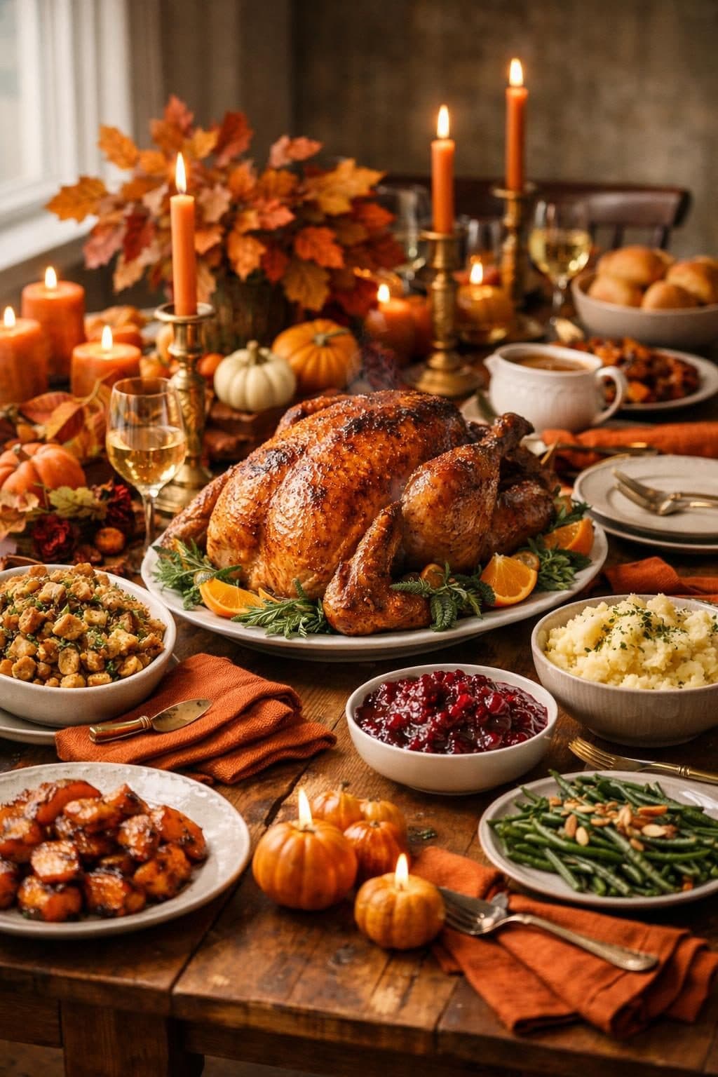 Thanksgiving Table Generator — 4K Food Scene - AI generated example using this ChatGPT prompt template