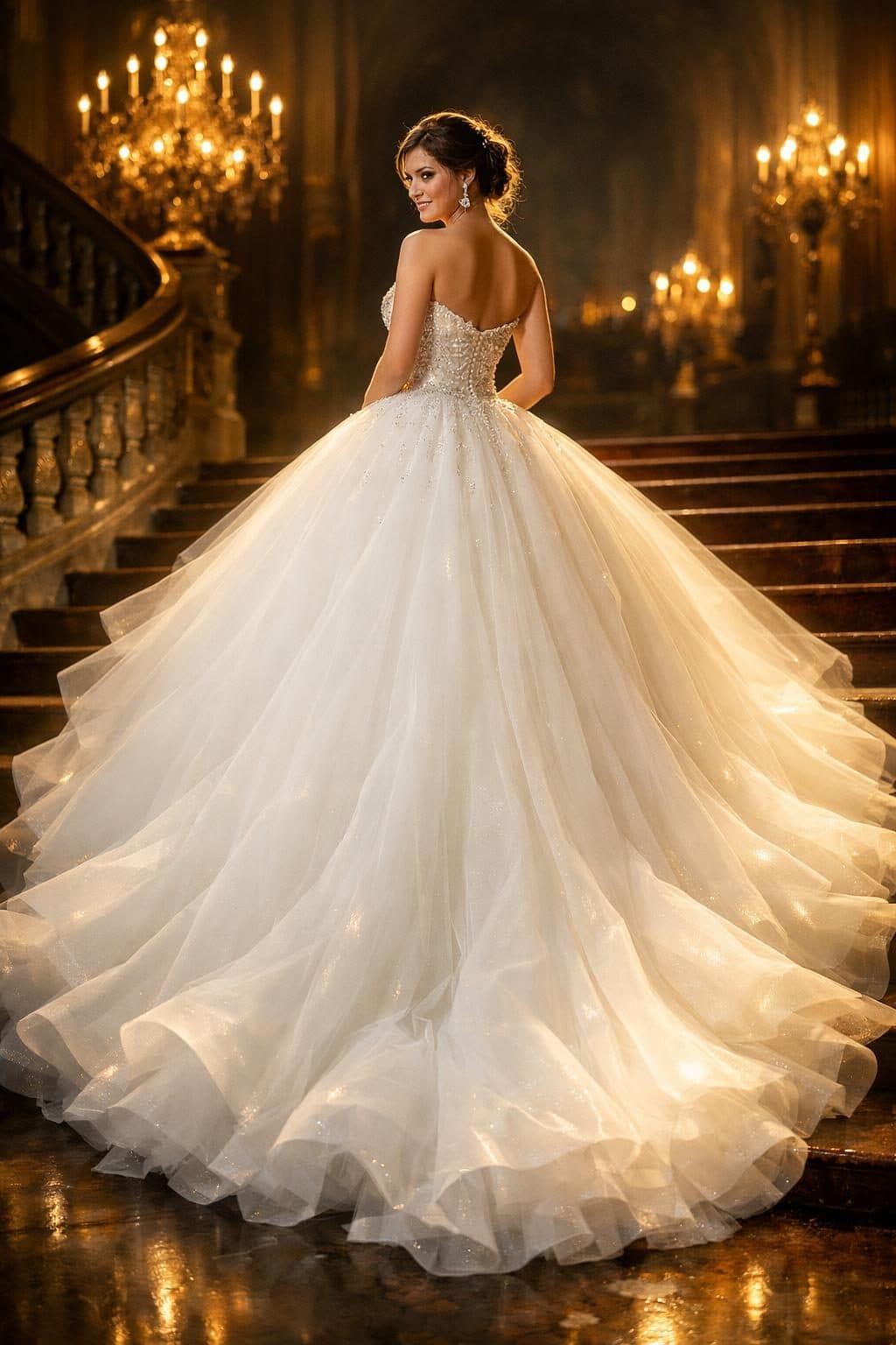 Princess Ball Gown Wedding Dress Generator - AI generated example using this ChatGPT prompt template
