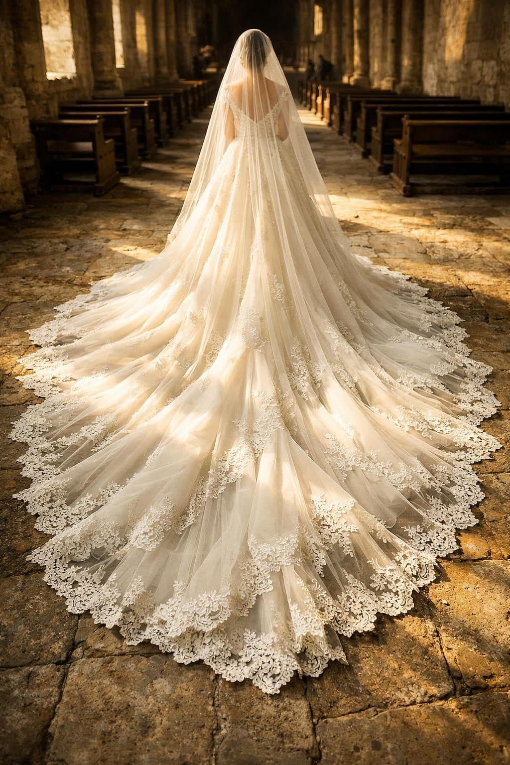 Bridal Veil & Train Detail Shot Generator prompt template