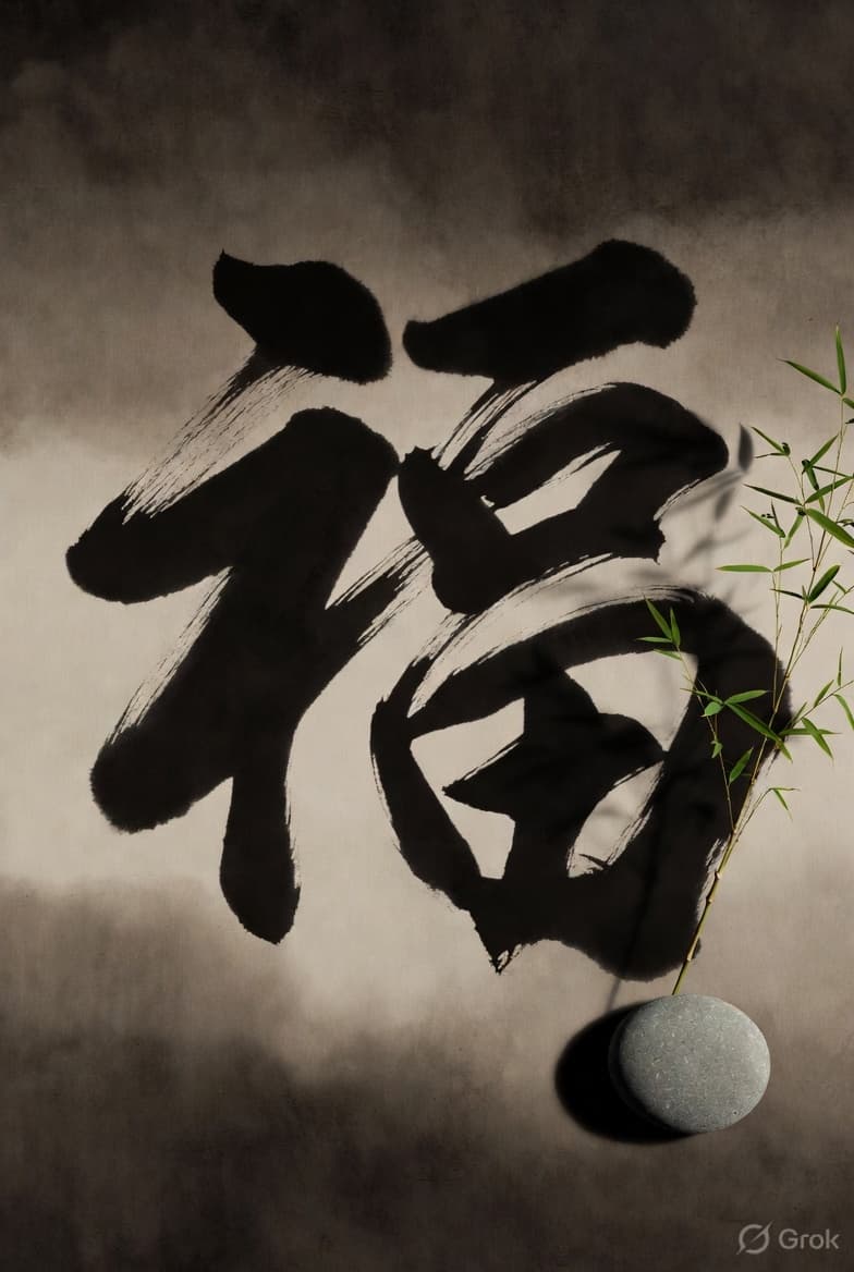 Japanese Sumi-e Brush Calligraphy - AI generated example using this ChatGPT prompt template