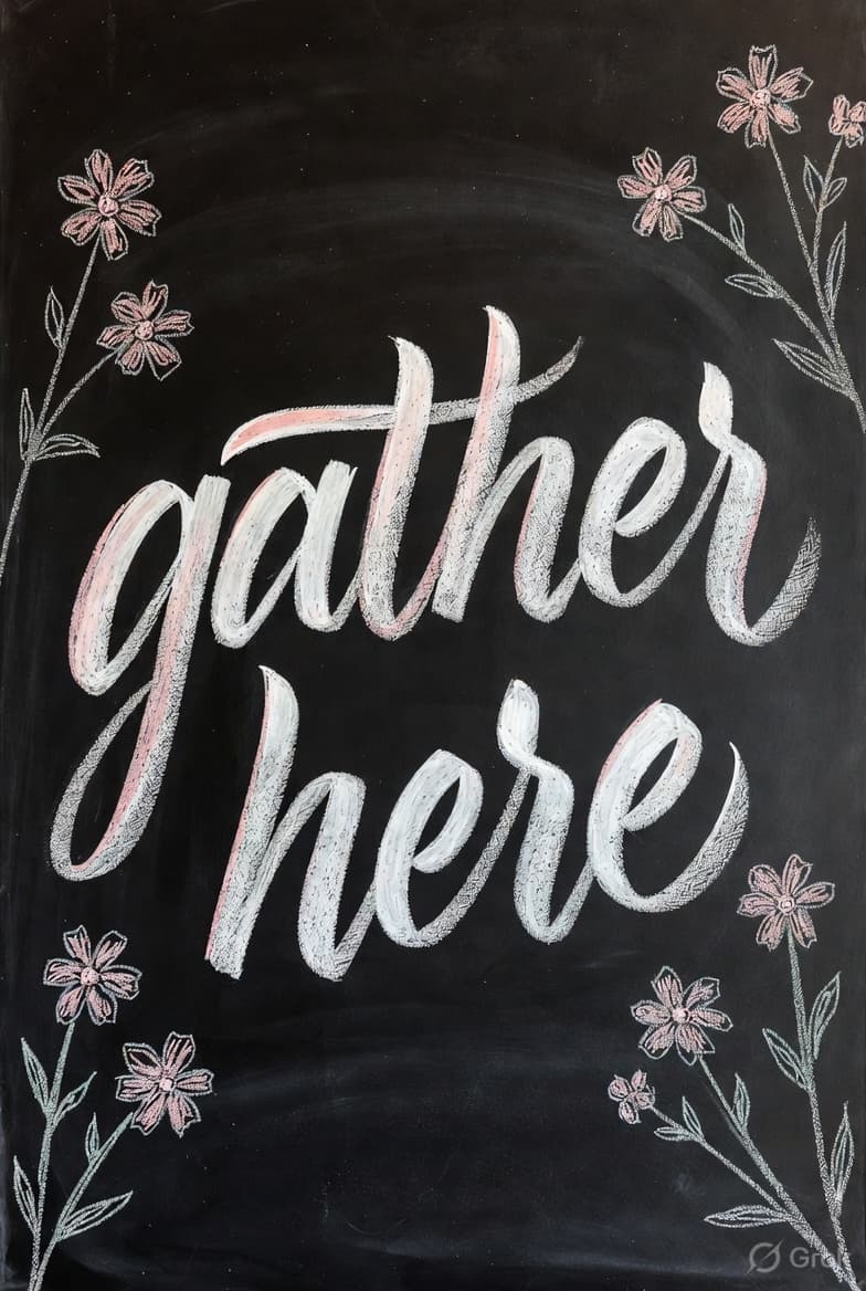 Chalkboard Brush Lettering prompt template