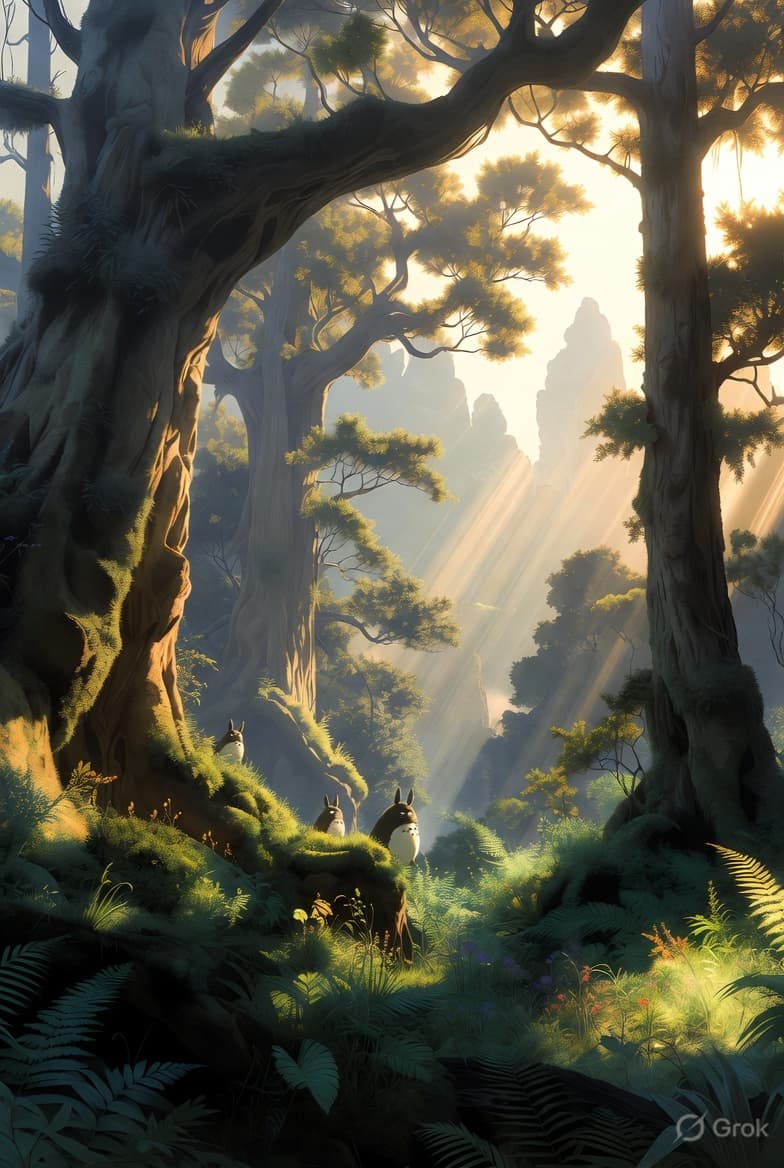 Enchanted Ghibli Forest - AI generated example using this ChatGPT prompt template