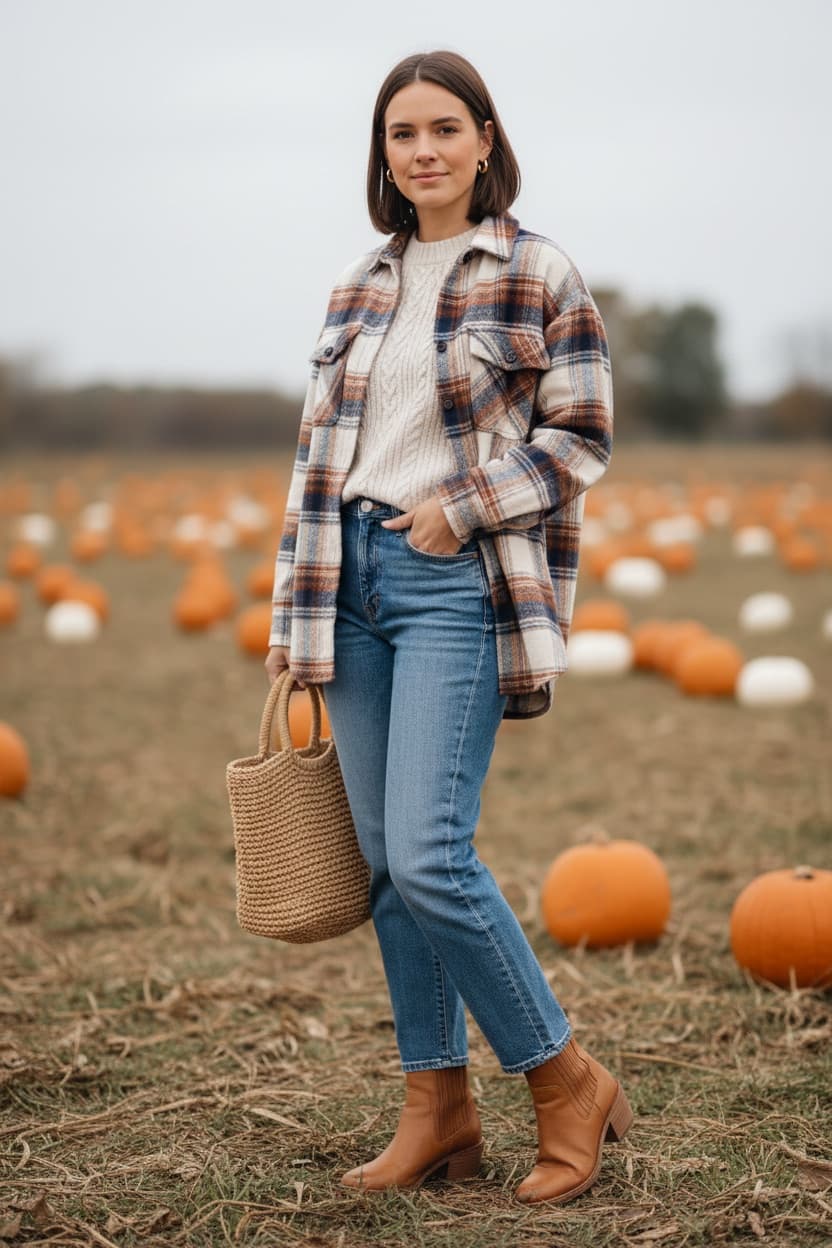 Pumpkin Patch Outfit Generator: Full pumpkin patch outfit before you buy or pack it — head to toe, on a figure
