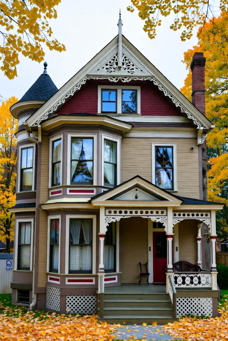 Example of Victorian House in Autumn