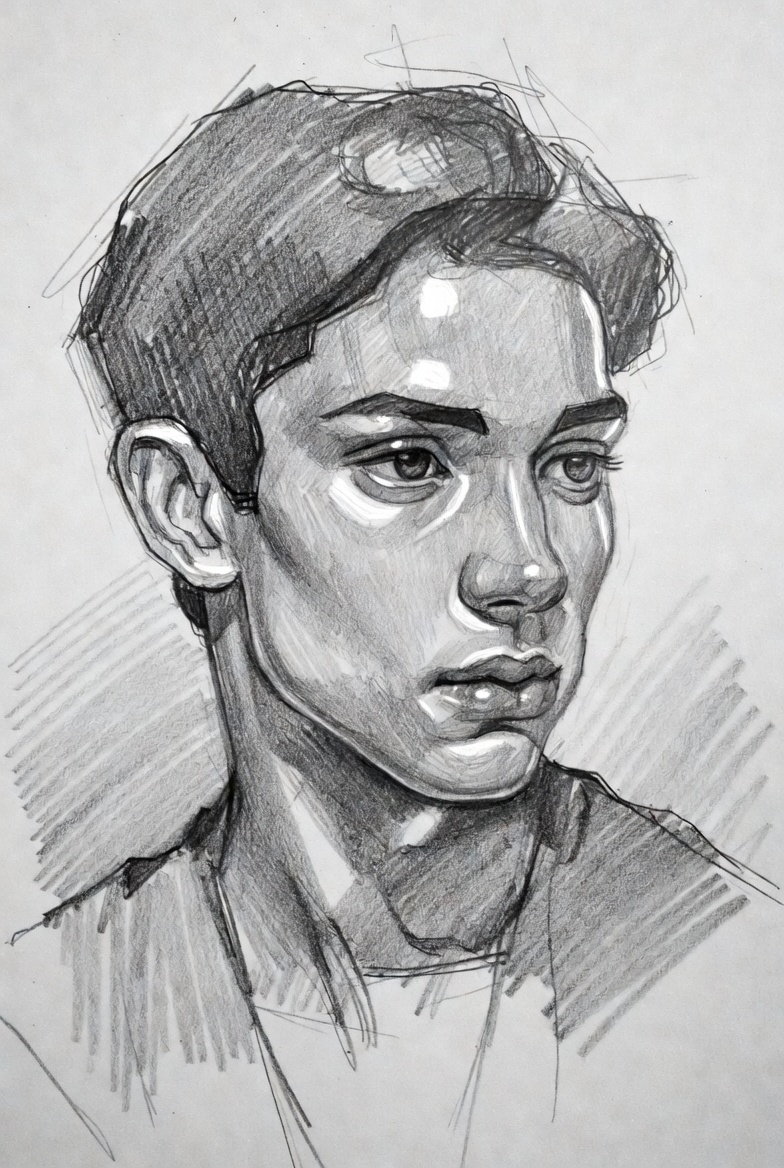 Example of Realistic Graphite Portrait